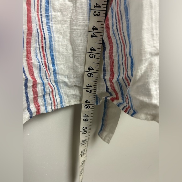 Gap Tall Midi Dress M Linen Blend Striped Summer Vacation Resort Old Money chic - Picture 15 of 16